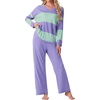 image:imagePrinStory Pajamas for Women Set Striped Pjs Set with PocketsFplight Green Pl Sp