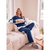 image:imagePrinStory Pajamas for Women Set Striped Pjs Set with PocketsFpnavy Blue Wt Stripe