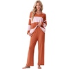 image:imagePrinStory Pajamas for Women Set Striped Pjs Set with PocketsFporange Pink Stripe