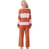 image:imagePrinStory Pajamas for Women Set Striped Pjs Set with PocketsFporange Pink Stripe
