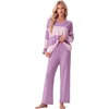 image:imagePrinStory Pajamas for Women Set Striped Pjs Set with PocketsFppurple Light Pink