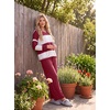 image:imagePrinStory Pajamas for Women Set Striped Pjs Set with PocketsFpwine Red Wt Stripe