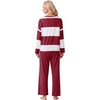 image:imagePrinStory Pajamas for Women Set Striped Pjs Set with PocketsFpwine Red Wt Stripe
