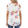 image:imagePrinStory Womens Blouse Tunic Tops ShortLong Sleeve Cold Off Shoulder Round Neck Casual Loose ShirtsC Floral Print White