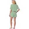 image:imagePrinStory Womens Pajama Sets Side Split Shorts Pj Set Cute Pjs 2 Piece Summer Lounge SetsFpgreen White Stripe