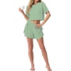 image:imagePrinStory Womens Pajama Sets Side Split Shorts Pj Set Cute Pjs 2 Piece Summer Lounge SetsFpgreen White Stripe