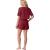 image:imagePrinStory Womens Pajama Sets Side Split Shorts Pj Set Cute Pjs 2 Piece Summer Lounge SetsWine Red