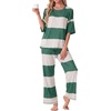 image:imagePrinStory Womens Pajama Sets Striped Pajama Set with PocketsFparmy Gn Apricot Sp
