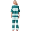 image:imagePrinStory Womens Pajama Sets Striped Pajama Set with PocketsFpdark Light Green Sp