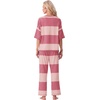 image:imagePrinStory Womens Pajama Sets Striped Pajama Set with PocketsFpdark Light Pink Sp