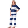 image:imagePrinStory Womens Pajama Sets Striped Pajama Set with PocketsFpnavy Blue Wt Stripe