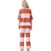 image:imagePrinStory Womens Pajama Sets Striped Pajama Set with PocketsFporange Pink Stripe