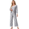 image:imagePrinStory Womens Pajamas Sets 2 Piece V Neck Pj Set with Lace TrimFppink Star