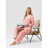 image:imagePrinStory Womens Pajamas Sets 2 Piece V Neck Pj Set with Lace TrimFppink Sunflower
