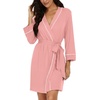 image:imagePrinStory Womens Robe Knee Length Soft Knit Bathrobe S2XLFlesh Pink
