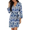image:imagePrinStory Womens Robe Knee Length Soft Knit Bathrobe S2XLFpblue Cyan Porcelain