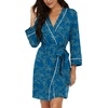 image:imagePrinStory Womens Robe Knee Length Soft Knit Bathrobe S2XLFpblue Cyan Vines