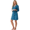 image:imagePrinStory Womens Robe Knee Length Soft Knit Bathrobe S2XLFpblue Cyan Vines