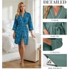image:imagePrinStory Womens Robe Knee Length Soft Knit Bathrobe S2XLFpblue Cyan Vines