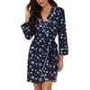 image:imagePrinStory Womens Robe Knee Length Soft Knit Bathrobe S2XLFpblue Pink Wt Fl