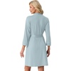 image:imagePrinStory Womens Robe Knee Length Soft Knit Bathrobe S2XLGray Blue