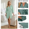 image:imagePrinStory Womens Robe Knee Length Soft Knit Bathrobe S2XLGray Green