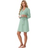 image:imagePrinStory Womens Robe Knee Length Soft Knit Bathrobe S2XLGray Green