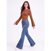 image:imageWomens Bell Long Sleeve Crop Cinched Waist Ribbed Knit Going Out Tops 2026Caramel