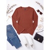 image:imageWomens Bell Long Sleeve Crop Cinched Waist Ribbed Knit Going Out Tops 2026Caramel