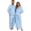 image:imagePrinStory Couples Matching Fleece Pajama Set for Women amp Men Warm SleepwearBlue