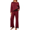 image:imagePrinStory Pajamas for Women Set 2 Piece Compy Fall PjsWine Red
