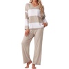image:imagePrinStory Pajamas for Women Set Striped Pjs Set with PocketsFpapricot Khaki Sp
