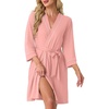 image:imagePrinStory Womens Robe Knee Length Soft Knit Bathrobe S2XLFlesh Pink