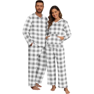 image:imagePrinStory Couples Matching Fleece Pajama Set for Women amp Men Warm SleepwearFp Gray Small Plaid