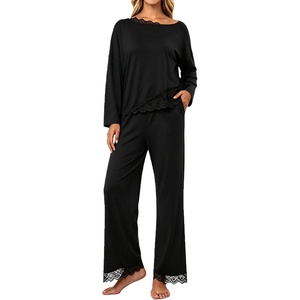 image:imagePrinStory Pajamas for Women Set 2 Piece Compy Fall PjsBlack