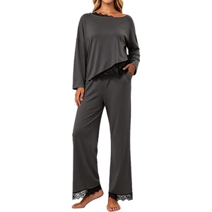 image:imagePrinStory Pajamas for Women Set 2 Piece Compy Fall PjsDark Gray