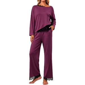 image:imagePrinStory Pajamas for Women Set 2 Piece Compy Fall PjsJam Purple