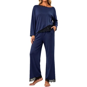 image:imagePrinStory Pajamas for Women Set 2 Piece Compy Fall PjsNavy Blue