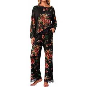 image:imagePrinStory Pajamas for Women Set 2 Piece Compy Fall PjsRed Brown Black